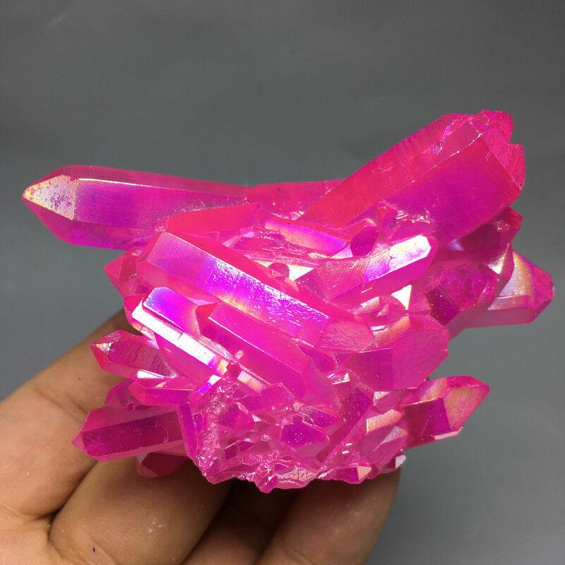 Натуральный Титановый Друзовый Кварц Кластер Кристалл Красный Геода Драгоценный Камень Декор Образец