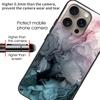For iPhone 16 Pro Max Case Artistic Marble Pattern Tempered Glass Shockproof Phone Cover