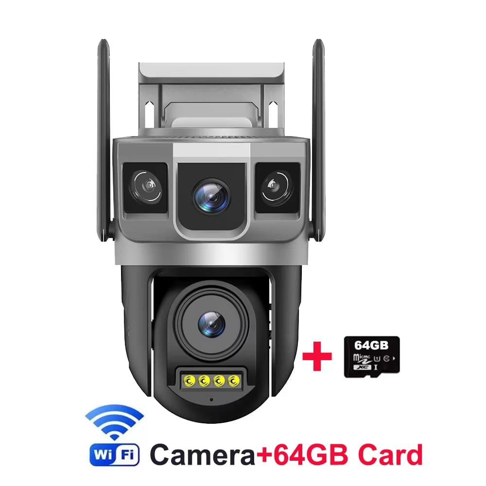 12MP 6K Двойной объектив Тройной экран 4G-SIM IP-камера WiFi Smart Network Беспроводной монитор V380 Безопасность Защита CCTV Домашние камеры