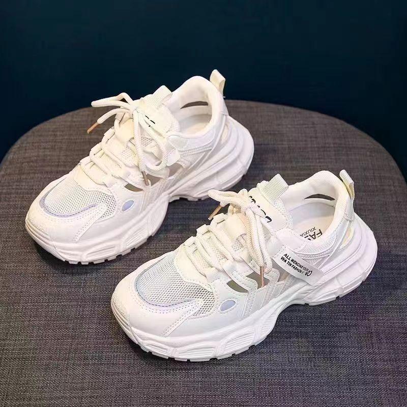 Mesh Breathable Women's Hole Shoes New Summer Hollow-out Closed Toe Sandals Casual Sports White Shoes