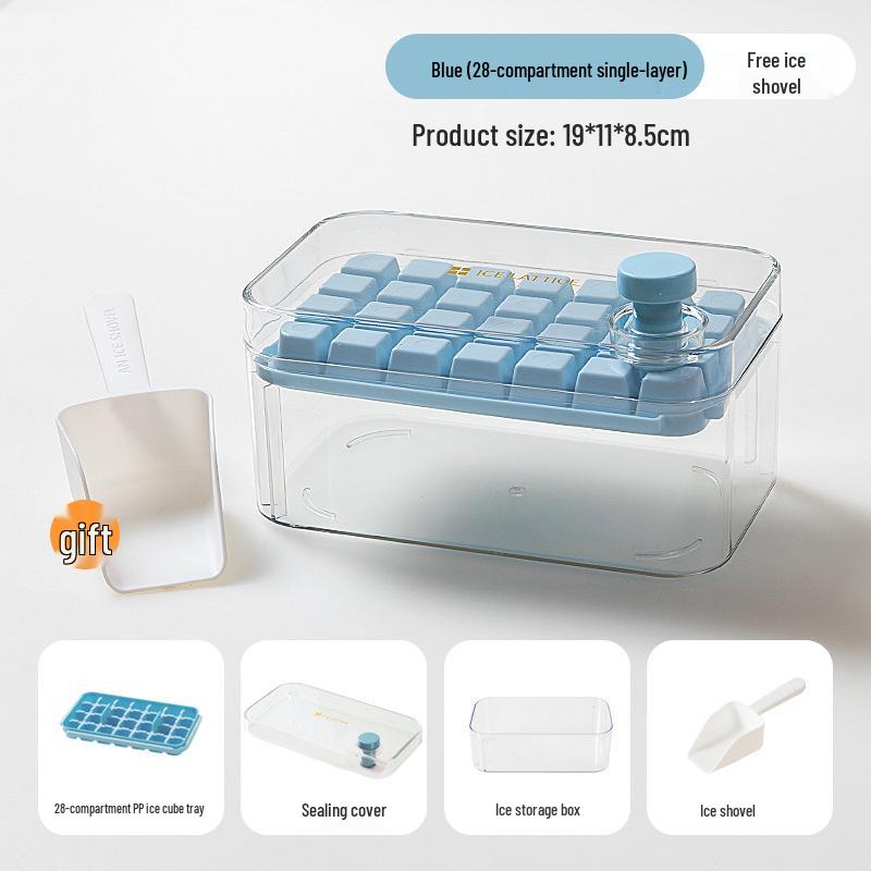 28-Grid Press-Type Ice Cube Tray: Creative Large-Capacity, One-Press Release for Easy Ice Making and Storage