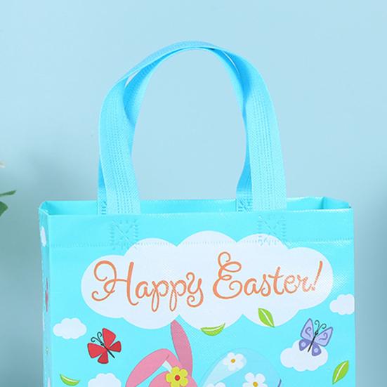 4 шт. пасхальная сумочка с портативной ручкой, красочное яйцо, кролик, нетканая ткань, сумка-тоут для покупок, подарочная сумка, подарок на фестиваль счастливой Пасхи