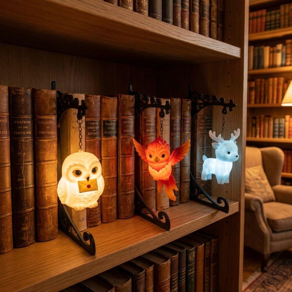 Wrought Iron Owl Bookshelf Lamp Vintage Bookend Shelf Lamp Reading Nook Light Birthday Gift