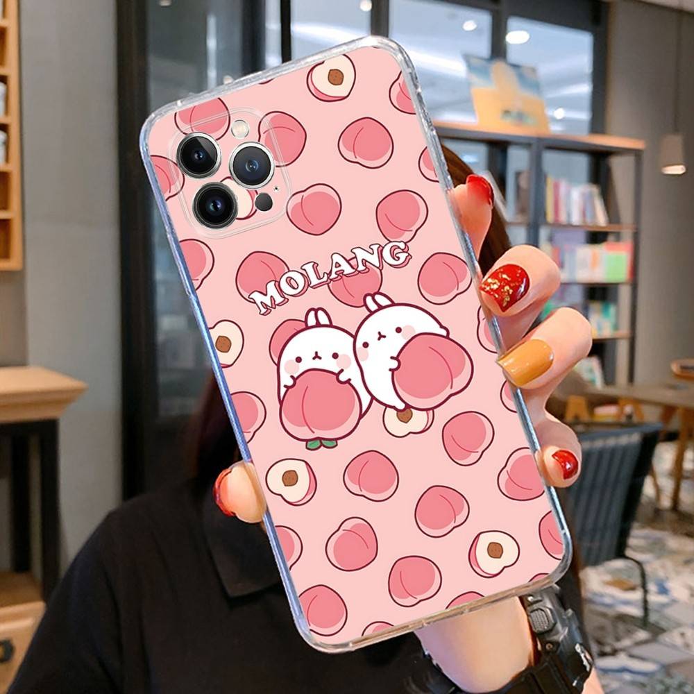Милый Мультяшный M-MolangS Прозрачный Мягкий Чехол Для Телефона Для IPhone 15 12 14 16 17 13 Plus 11 Pro Max 13 Pro