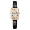Ladies Quartz Watch Square Dial Faux Leather Adjustable Strap No Delay Time-checking High Accuracy Wristwatch