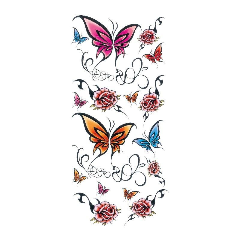 Наклейка с изображением цветка голубой розы, большой узор в виде цветка сливы, водонепроницаемая наклейка с изображением цветка на руке, образец татуировки