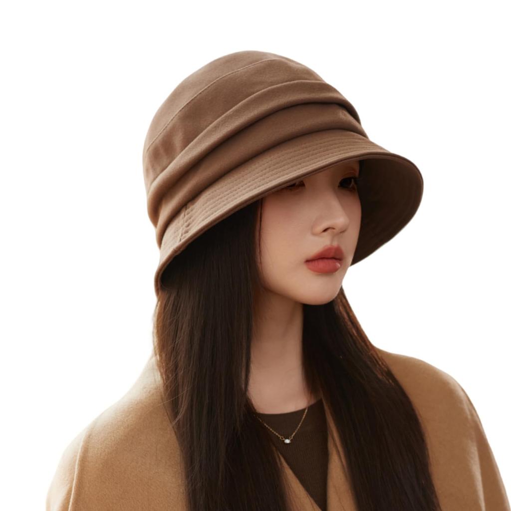 Bucket Hat for Women Slimming Beautiful Perfect for Autumn and UV Warm and Adjustable Size [Gokamoi] [Overwhelmingly Effect, Silhouette, Winter]