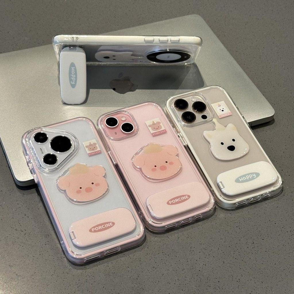 Чехол-блок 2-в-1 «Маленькая свинка» для iPhone 17 Pro Max/16 Pro - Простой, милый для моделей 13/14/15