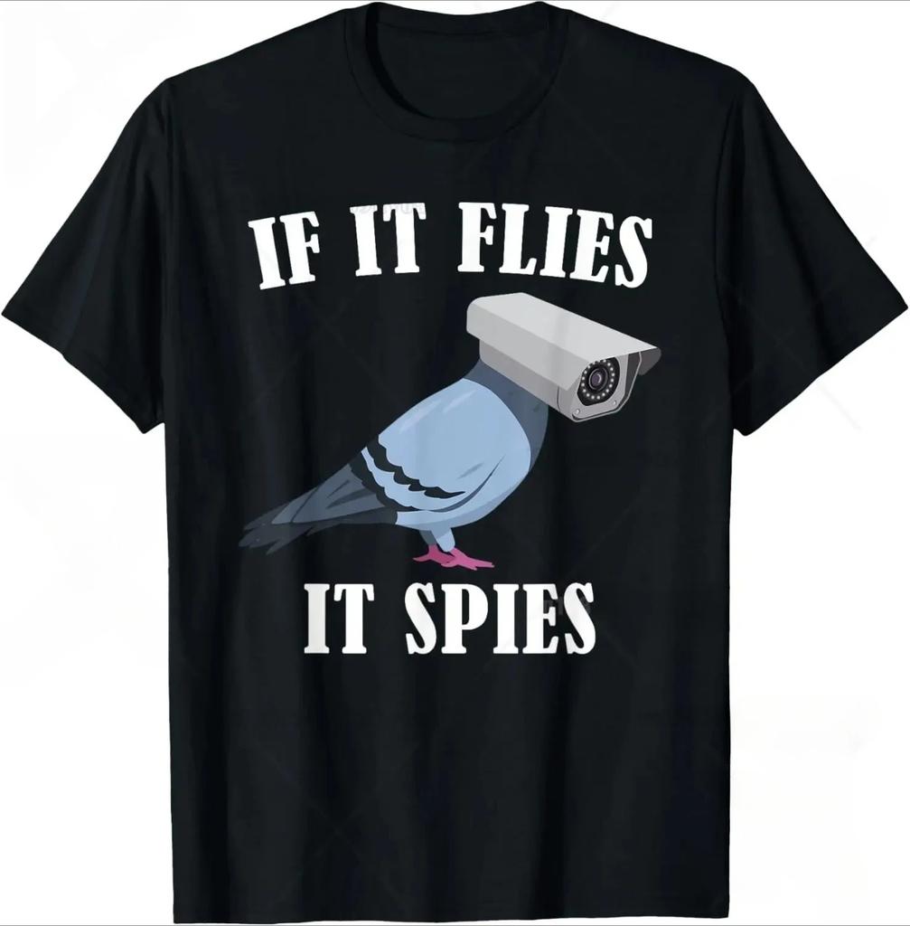 Birds Spie Conspiracy Joke Meme Surveillance Unisexs Womens TShirt Y2k Clothes Women Clothes Graphic T Shirts Fashion Anime