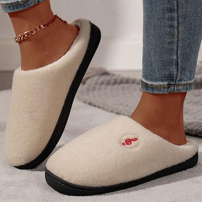 Модные вышитые плюшевые тапочки женские с круглым носком, слипоны, хлопковые шлепанцы, женские тапочки из искусственного меха, теплые домашние хлопковые тапочки, женские