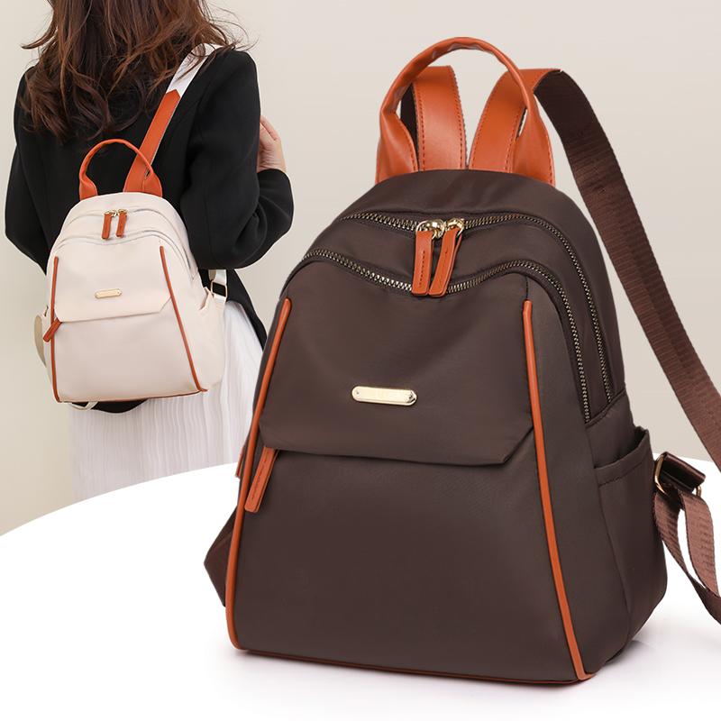 Модные женские высококачественные нейлоновые рюкзаки, женский дорожный рюкзак большой вместимости для девочек-подростков, сумка через плечо с цветными блоками