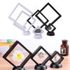 Square 3D Floating Jewelry Coin Display Frame Holder Box Case W/ Stand