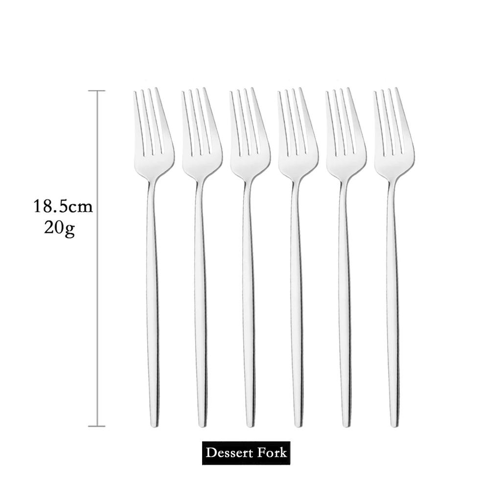 Набор из 6 десертных вилок из зеркальной нержавеющей стали, столовые приборы, черное столовое серебро, кухонные столовые приборы в западном стиле, столовые приборы для ресторана, вилки