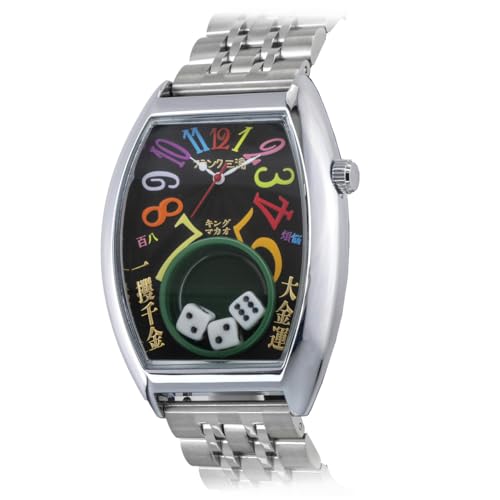 Frank Miura Мужские часы Макао Азартные игры Перевыпуск Кости Казино Лимитированная серия (Радужный Металлик Черный)