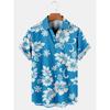 Men's Hawaiian Shirts Flower Graphic Aloha Floral Turndown  3D Print Street Daily Short Sleeve Button Clothing Beach