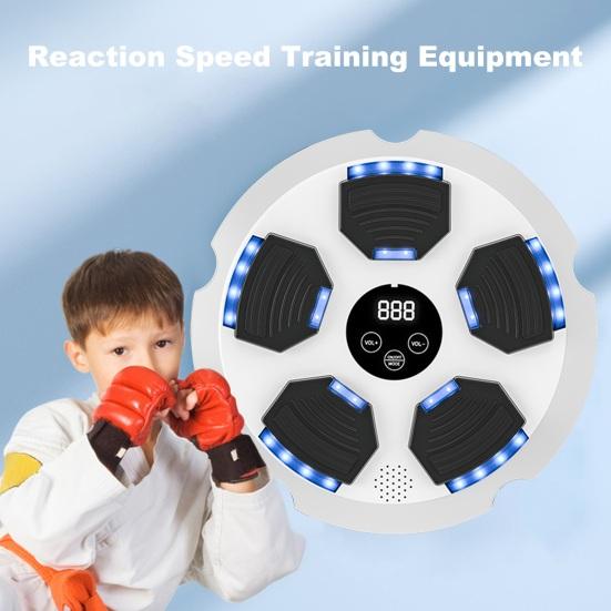 Музыкальный боксерский тренажер Настенный Bluetooth-совместимый электронный смарт-светодиодный боксерский тренировочный мишень для бокса Оборудование для тренировок в домашнем спортзале