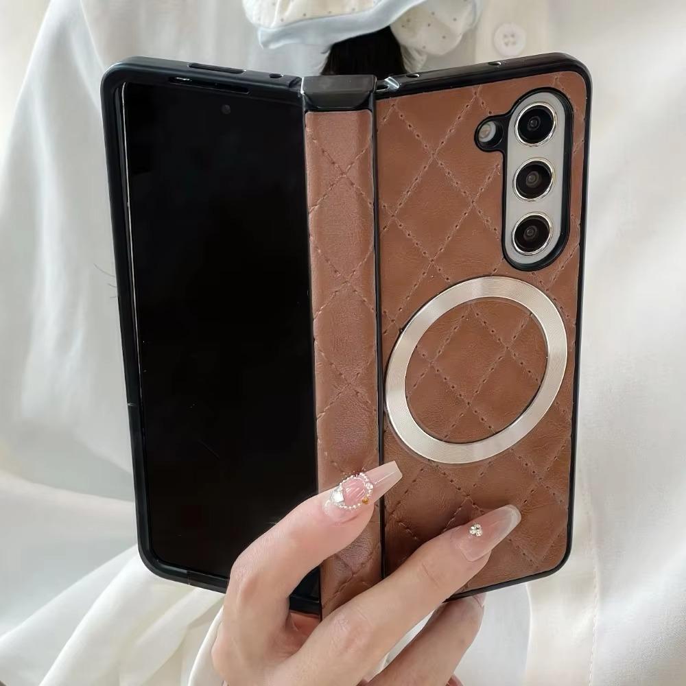 Роскошный деловой ретро чехол-книжка из мягкой кожи на петлях для Samsung Z Fold 7 6 5 4 3, магнитная противоударная защитная задняя крышка