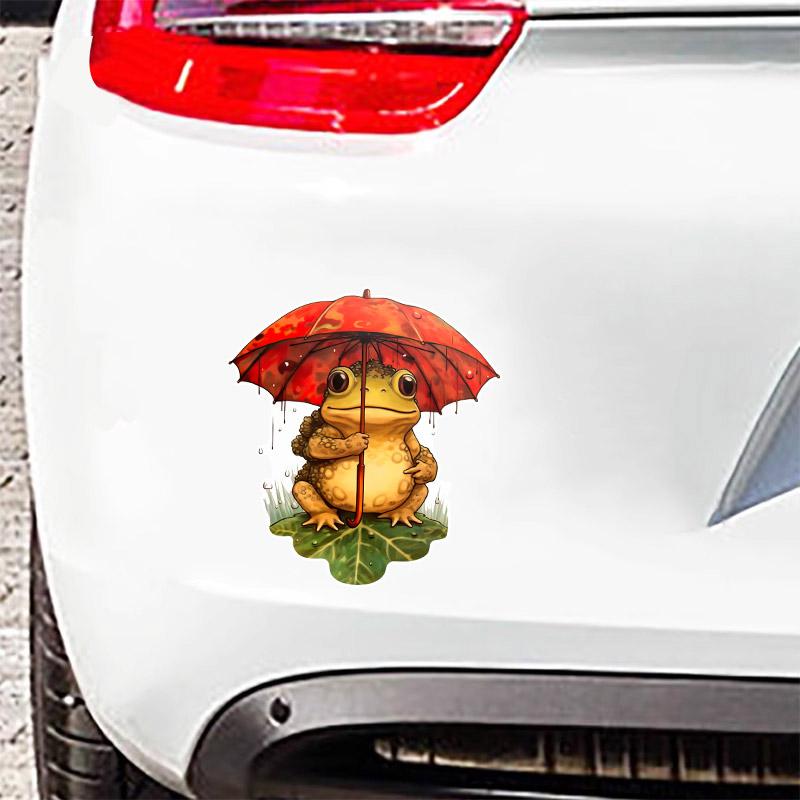 Funny Frog Vinyl Decal Waterproof Self-Adhesive Sticker for Car Bumper Rear Window Laptop Flower Auto Parts Accessory HE10