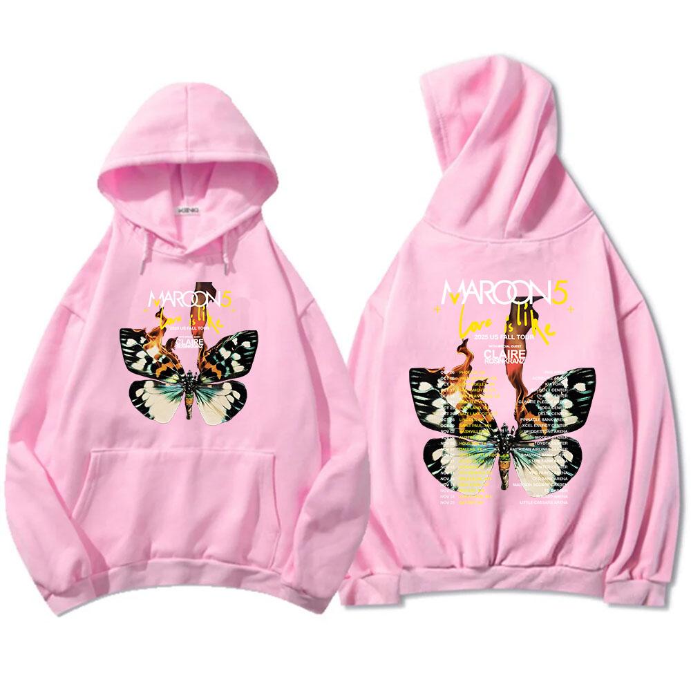 Love Is Like Tour Толстовки MAROON 5 Графические свитшоты с длинным рукавом Мужские худи с капюшоном Уличная одежда Хип-хоп Мужская толстовка