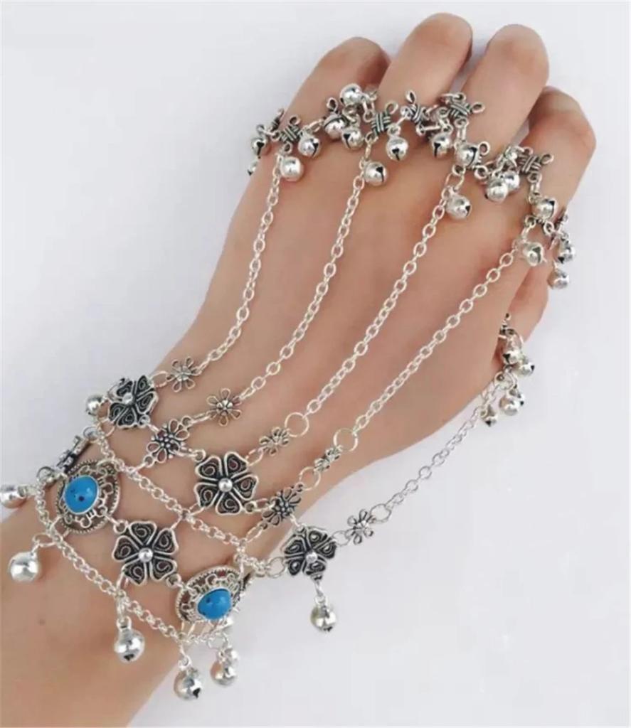 Bohemian Coin Charm Slave Bracelets For Women Vintage Silver Color Bracelet Gypsy Ethnic Tribal Festival Indian Jewelry Turkish
