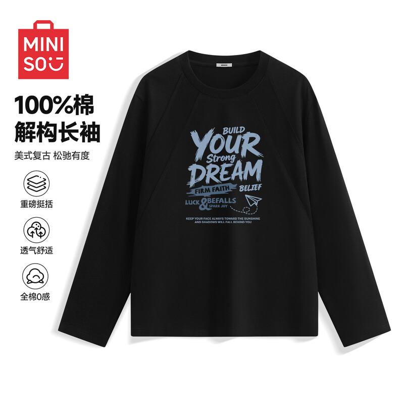 MINISO Men's Campus Style Long-Sleeve Tee