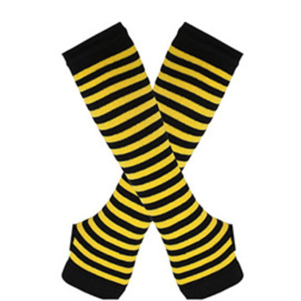 Полосатые унисекс перчатки с половиной пальцев длинные женские перчатки для девочек перчатки на руку теплые вязаные напульсники локтевые варежки теплая манжета