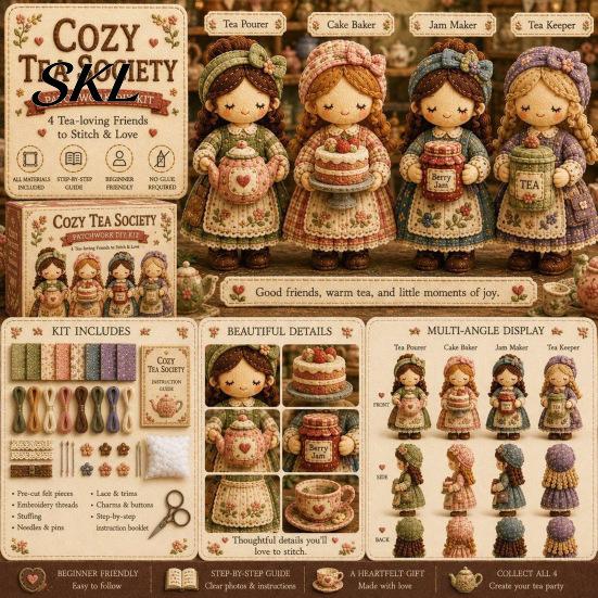 Набор для рукоделия Mindful Craft Kit «Девочка в стиле пэчворк» DIY, 3D-набор для шитья куклы с выкройками, тканью, нитками, иглами, милый для домашнего декора, ручной работы, подарок, снятие стресса