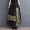 Черное хлопковое кружево больших размеров, винтажная летняя повседневная свободная длинная юбка с высокой талией для женщин, женская юбка