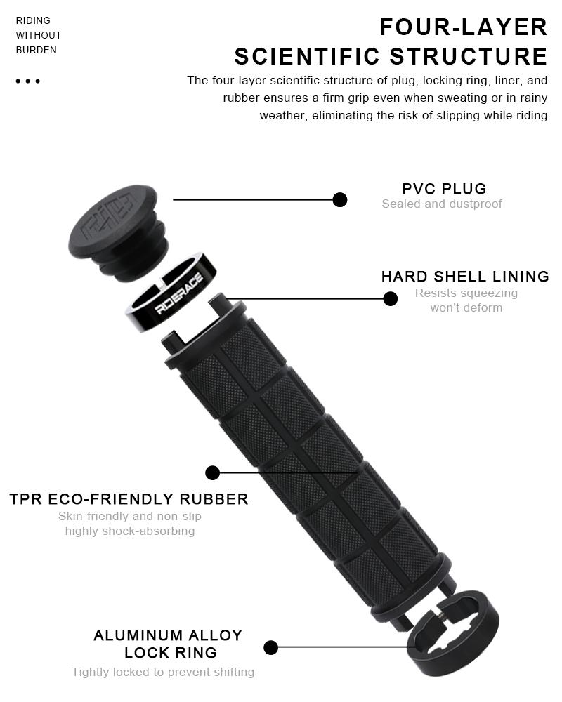 MTB Grips For 22.2mm Rubber Non-Slip Soft Comfortable Bicycle Handlebar Grips Dual Lock Ring For Scooter BMX Bike Accessories