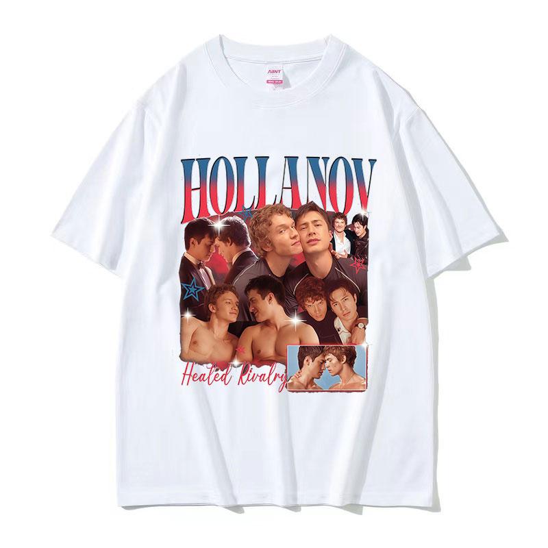 Hollanov Heated Rivalry Hockey Romance Movie Graphic T Shirts Men's Vintage Fashion 100% Cotton Short Sleeve T-shirt Streetwear