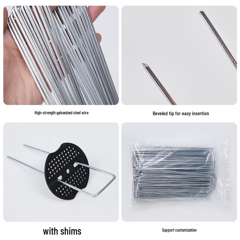 U-Shaped Metal Ground Nails for Gardening: Secure Lawn, Greenhouse, Weed Barrier, or Mulch Film with Durable Outdoor Horticulture Stakes.