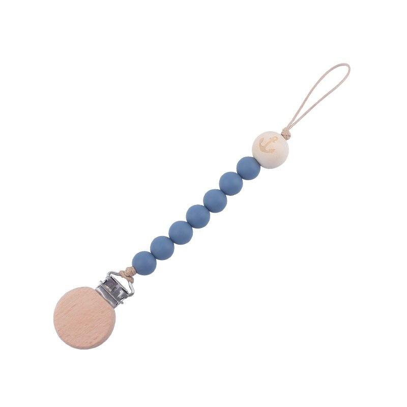 New Baby Beech Wood Pacifier Clips Molar Toy Pacifier Chain Anti-drop Chain Baby Boy Girl Gift Baby Nipple Accessories