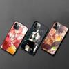 Чехол для телефона с рисунком аниме «Человек бензопилы» для IPhone 13 12 11 XS X 8 7 6 Plus Mini Pro Max SE 2022, черный стеклянный чехол из ПК и ТПУ
