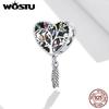Подвеска «Древо жизни» для оригинального браслета из настоящего стерлингового серебра 925 пробы с цветным цирконием для изготовления ювелирных изделий