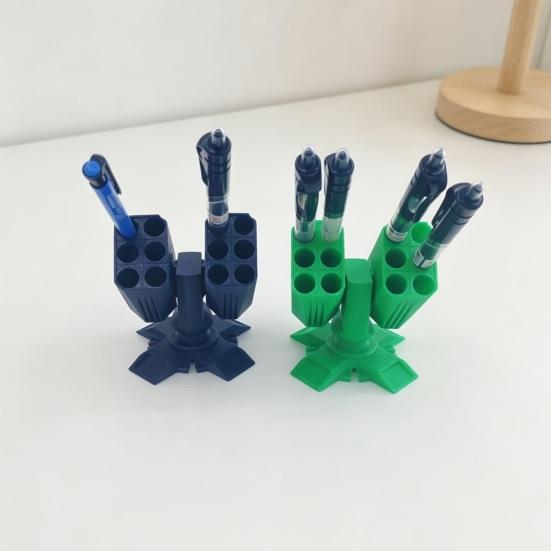 Yousheng 3D-печатный держатель для ручек в виде пусковой установки ракет, стакан для карандашей в виде ракетной установки для стола, многосекционная коробка-органайзер для канцелярских принадлежностей для дома