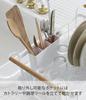 Yamazaki Jitsugyo 3107 корзина для сушки, белая, Ш47 x В20 см, полка для сушки Tosca с карманом для столовых приборов, прибл.. Д33.5