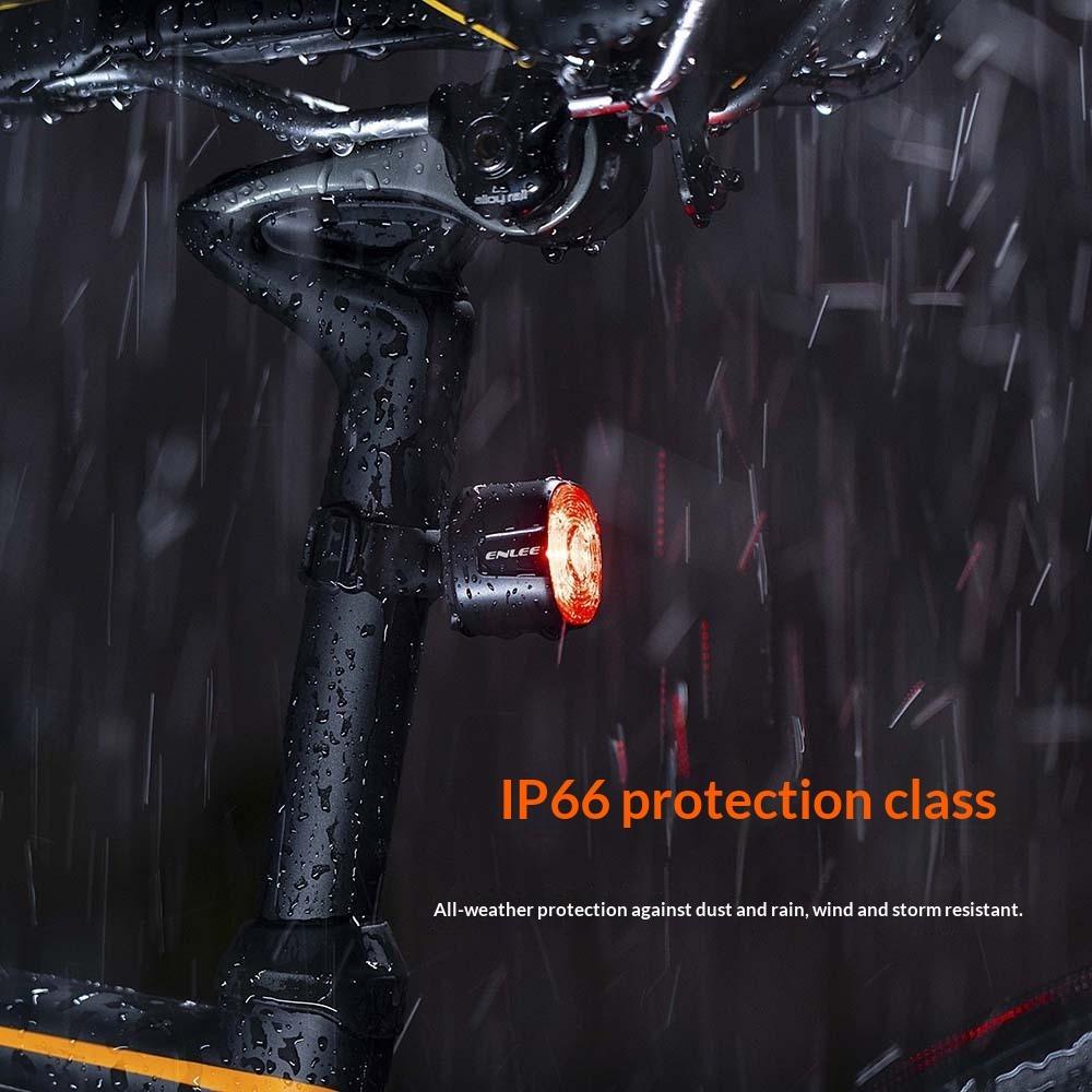 ENLEE Bicycle Tail Light, Intelligent Induction Brake Light Road Mountain Bike Night Riding Bright Light Warning Light