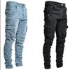 2024 European And American Cross Border New Jeans Men'S Side Pocket Small Foot Tight Jeans