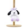 Adorable Plush Dog Keychain With Bowknot Soft Toy Doll Bag Charm In Pink Yellow Green And Purple