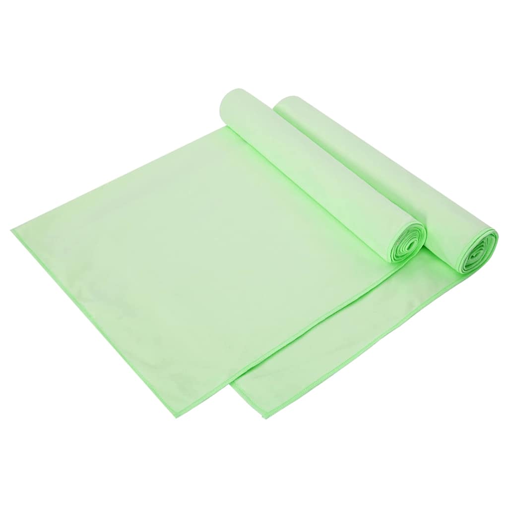 Sports Towels 2 pcs Green 140 x 70 cm