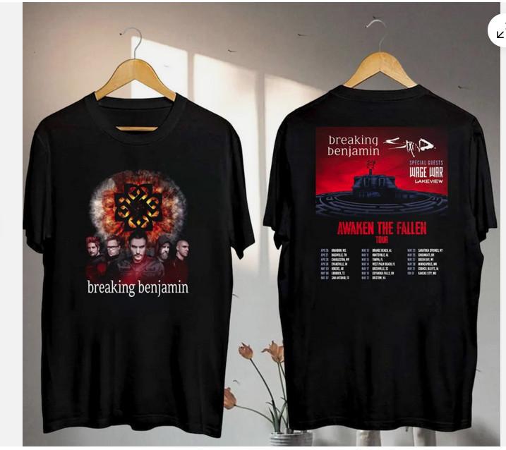 Breaking Benjamin Awaken The Fallen 2025 Tour T-Shirt For Fans Unisex T-Shirt