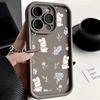 Милый чехол с кошками, кроликом и цветами для iPhone 15 14 13 12 11 Pro XS Max 7 8 Plus X XR SE 2020 2022, противоударный мягкий чехол для телефона