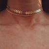 Sequins Fish Bone Shape Fashion Short Choker Necklace Men Women Jewelry