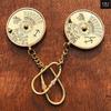 Marine 100 Years Perpetual Calendar World Timer Keychain Brass  Keyring Keychain