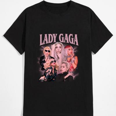 Lady Gaga Vintage Washed Pop Singer Graphic TShirt Homage Unisex Tee S5XL
