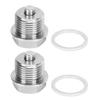 1 Pair Oil Drain Plug with 2pcs Washer Stainless Steel Magnetic Oil Sump Nut Replacement for GM KIA