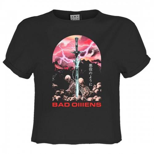 Amplified Womens/Ladies Fantasy Sword Bad Omens Crop T-Shirt