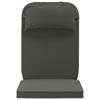 Sun Lounger Cushion 100percent  Polyester Anthracite 55 x 124 x 5 cm