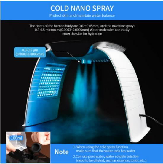 Foldable 7-Color LED Spray Spectrometer: Reduces Acne, Moisturizes, Whitens, and Tightens Pores