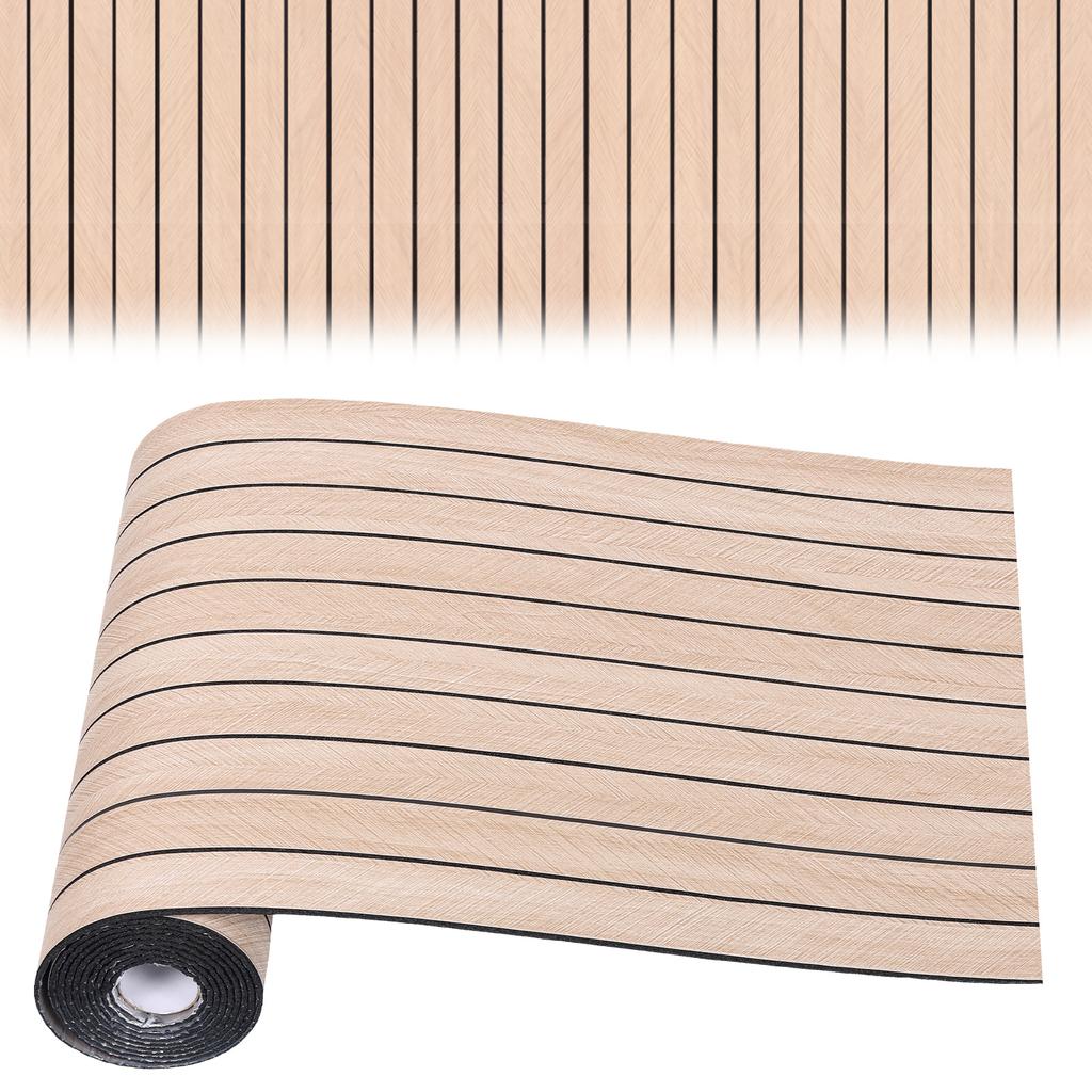 Обои с рисунком деревянных реек ПВХ Самоклеящиеся деревянные обои 118x15,7 дюйма Самоклеящаяся звукоизоляционная 3D-панель из искусственных деревянных реек